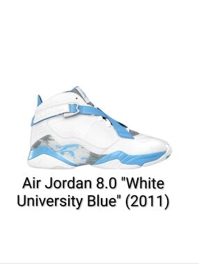 Air Jordan 8.0 "White University Blue" (2011) M9.5/W11 EUC